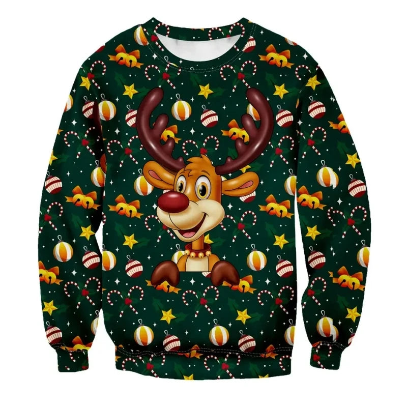 Fashion Santa Claus Print Men's Sweatshirts Cartoon