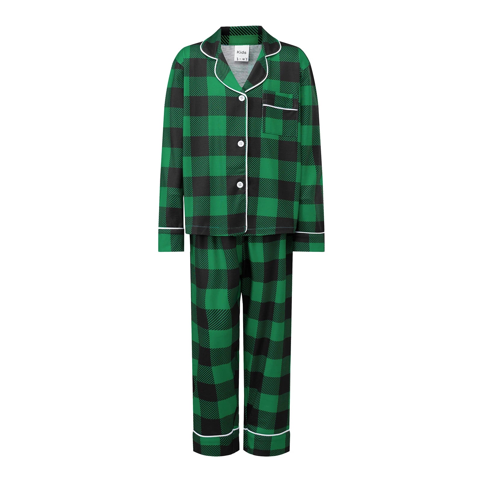 Family Matching Clothes Christmas Pajamas Mother Kids Plaid Pyjamas Set