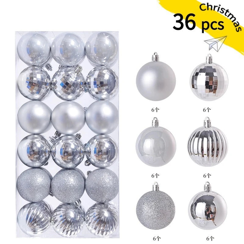 24/36Pcs Christmas Decoration 3/4CM Balls Hanging Christmas