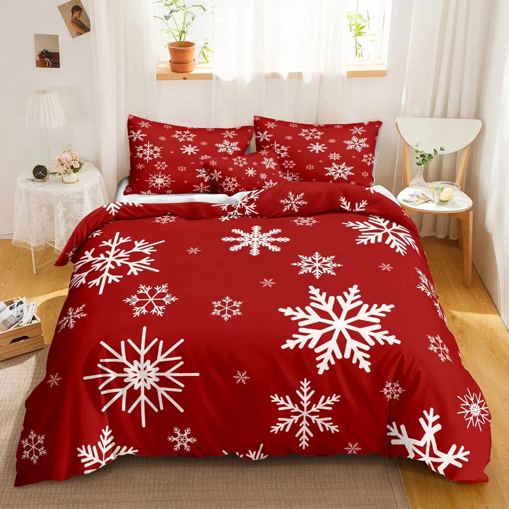 Red Christmas Duvet Cover Bedding Sets