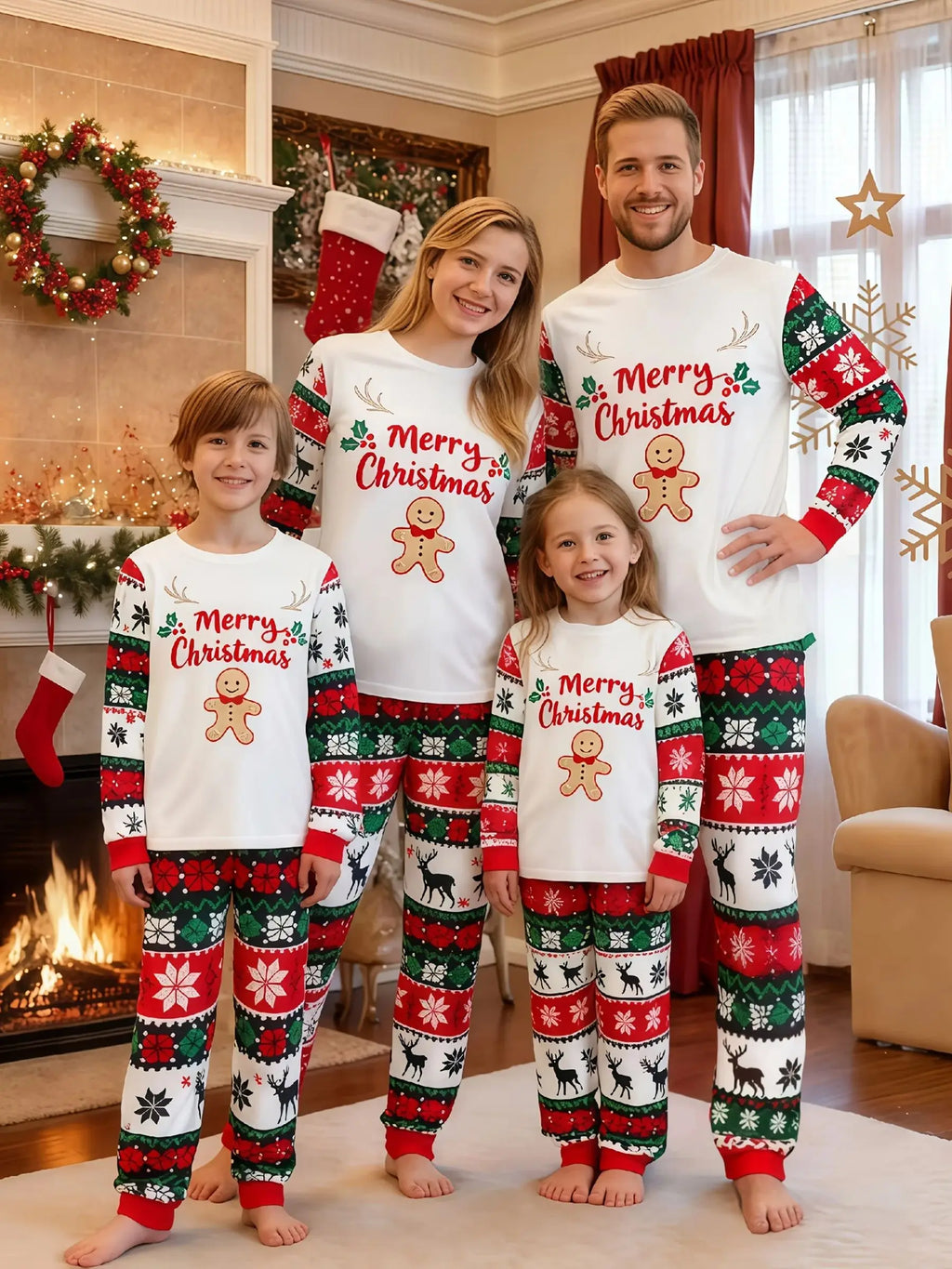 Christmas parent-child pajamas and pants set