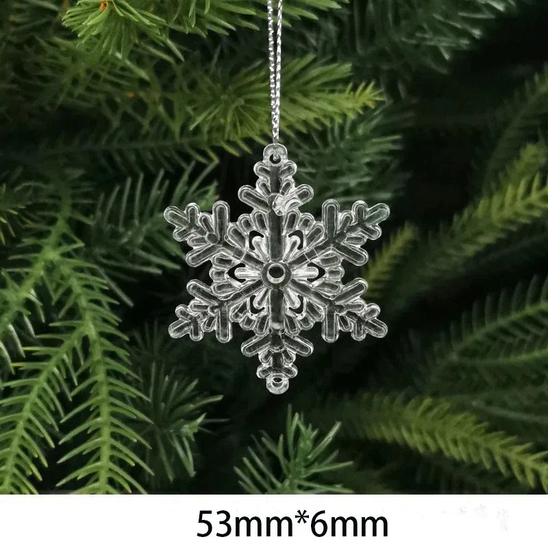 10Pcs Crystal Snowflake Icicle Christmas Decorations