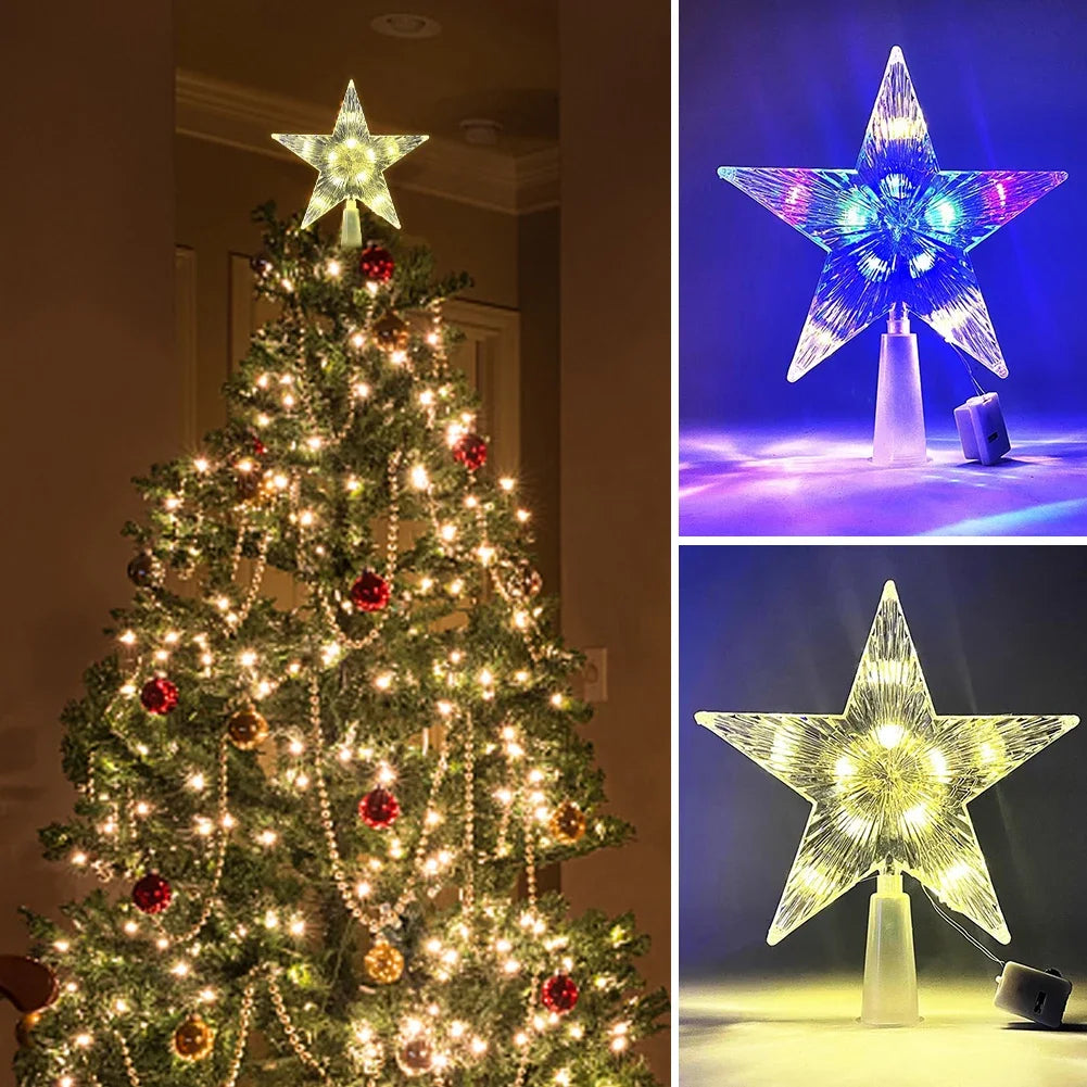 15cm Christmas Tree Top Star Light LED Glowing Star