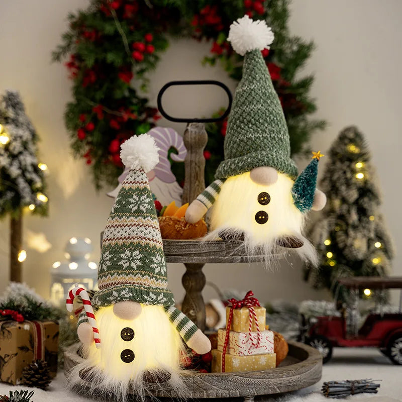 Glowing Knitted Gnome Doll with Led Night Light